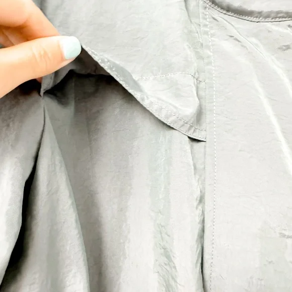 Ciao Milano Tess Water‎ Resistant Anorak Rain Jacket w/ Optional Hood Gray Blue